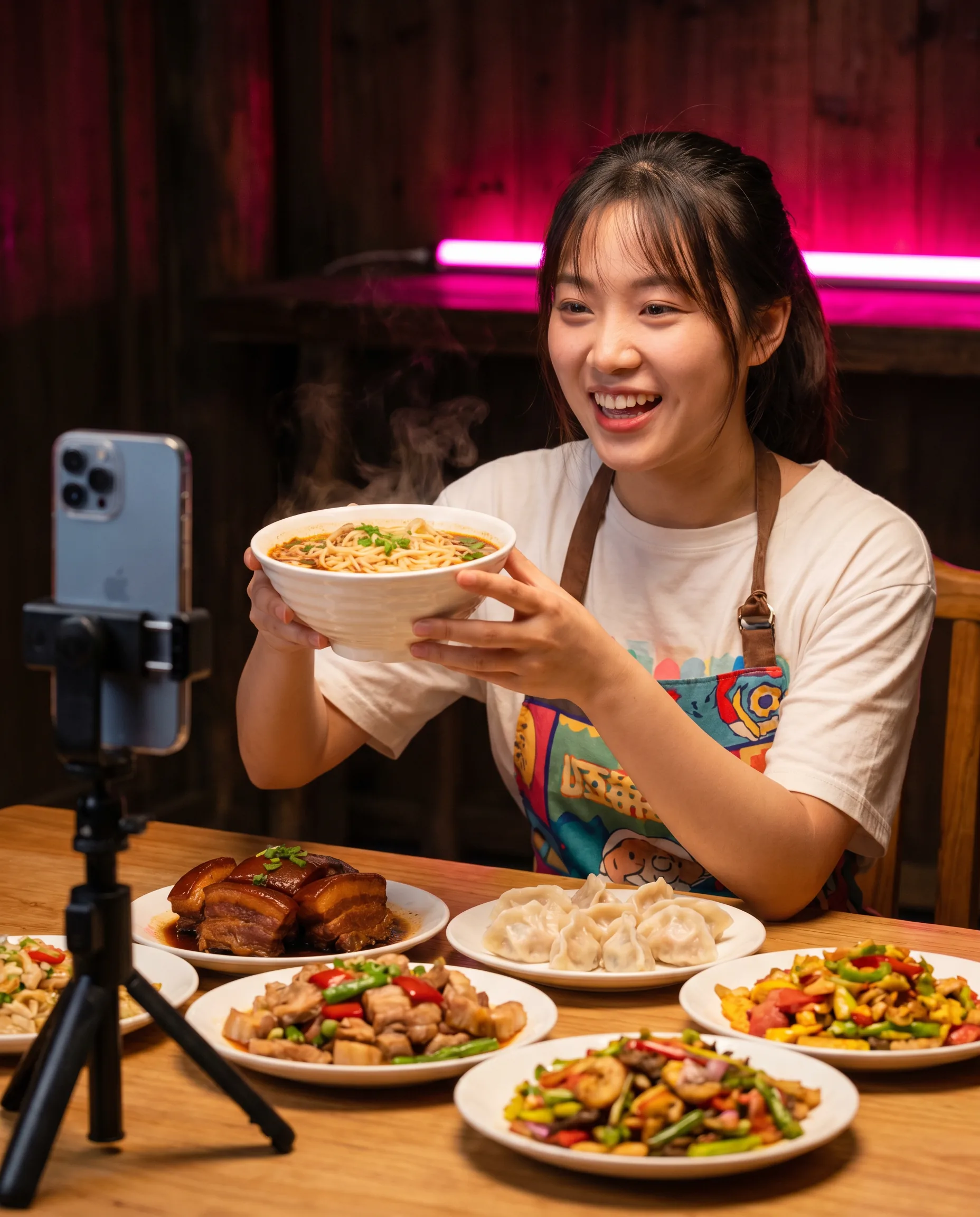 福利姬签约美食达人形象照